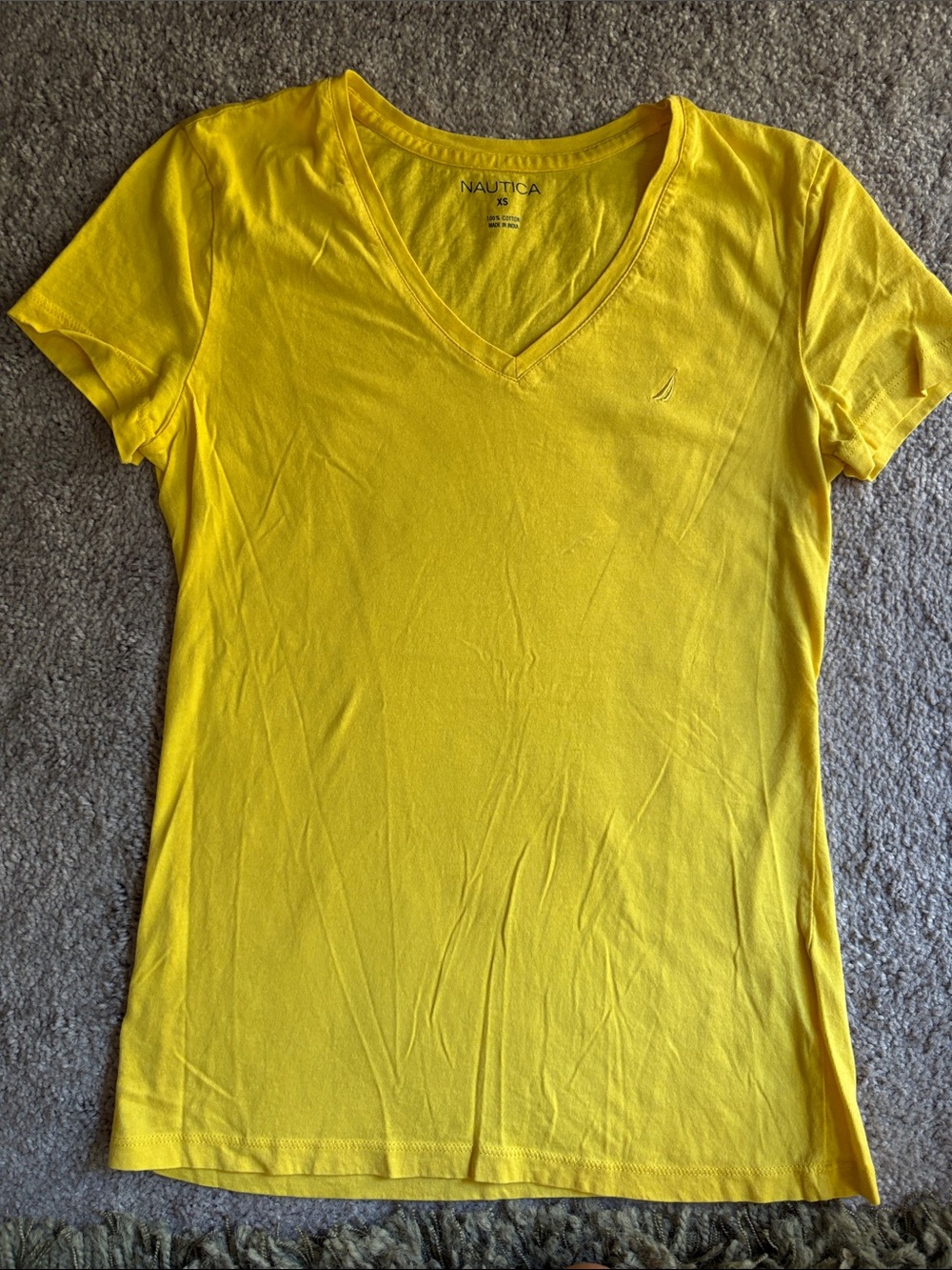 Nautica Yellow V-Neck Short Sleeve Tee